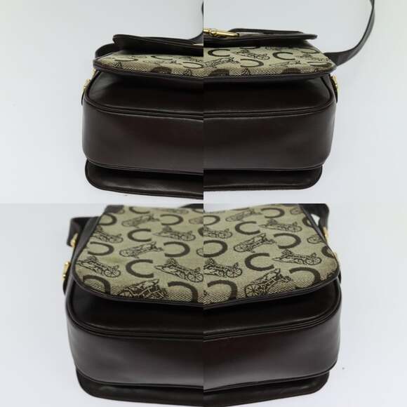 CELINE C Sulky Shoulder Bag Canvas Beige - Picture 10 of 13